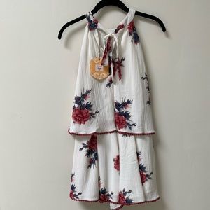 PEPPERMAYO red white floral romper